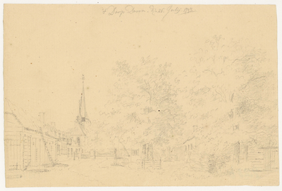 202766 Gezicht op het dorp Doorn, met links de kerk.N.B. De tekening is mogelijk vervaardigd door Pieter Jan van ...